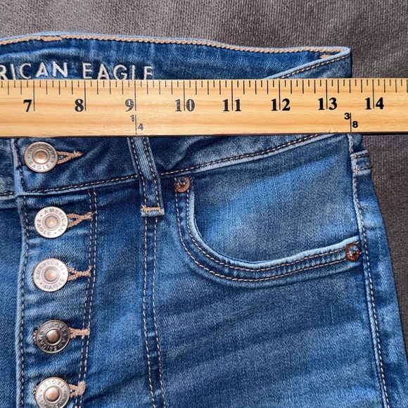 American Eagle Super High Rise Flare Jeans Womens 4 R Regular Stretch Y2K Style - Picture 12 of 15